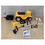 HOMCOM 3 in 1 Ride On Toy Bulldozer Digger Tractor Pulling Cart Pretend Play Construction Truck (Maybe Missing Hardware)