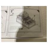 PawHut 3-Room Tortoise Habitat House w/ Balcony & 2 Stories, 44" x 25.5" x 25", Coffee