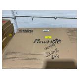 PawHut 43" Heavy Duty Dog Crate, Strong Steel Foldable Large Dog Crate with 4 Lockable Wheels, Double Doors, Openable Top and Removable Trays for Medium and Large Dogs, Black  43" x 28" x 33.75"