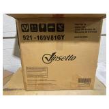 Vinsetto Button Tufted Desk Chair, Home Office Chair with Padded Armrests, Adjustable Height and Swivel Wheels, Gray