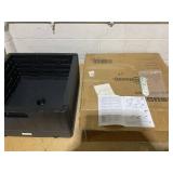 Outsunny 3-in-1 Outdoor Umbrella Base, Coffee End Table, Flower Box Planter, 175lbs Capacity Patio Umbrella Stand Table with Wheels and Handles, Black 20.75" L x 20.75" W x 18.5" H (Missing Part: Part