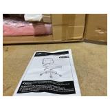 Vinsetto Vanity Office Chair, PU Leather Computer Chair for Home, with Adjustable Height, Armless, Swivel Wheels, Pink