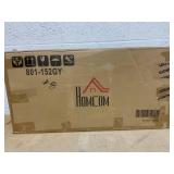 HOMCOM Mobile Kitchen Cart, Rolling Kitchen Island with Storage, Solid Wood Frame Utility Cart with Wire Fruit Baskets, Trays and Drawer, Gray (Missing Part: #8 In Manual)