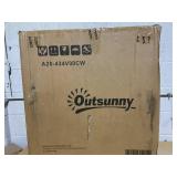 Outsunny Heavy Duty Camping Cot, Folding Bed with Soft Padded Cushion and 180° Adjustable Backrest, 400 lbs. Capacity, Cream