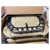 Outsunny Heavy Duty Camping Cot, Folding Bed with Soft Padded Cushion and 180° Adjustable Backrest, 400 lbs. Capacity, Cream