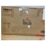 HOMCOM Folding Dining Table, Round Drop Leaf Kitchen Table for Small Spaces with Wood Legs, Oak Color