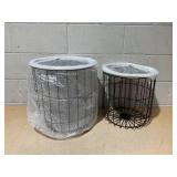 HOMCOM Coffee Table Set, Nest of Coffee Tables with Steel Wired Basket Body and Removable Top for Living Room, Black