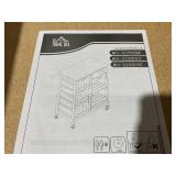 HOMCOM Rolling Kitchen Cart, Kitchen Island with Wood Top, Shelves & Drawers for Dining Area, Black