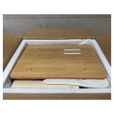 PawHut 47 Modern Cat Tree Multi-Level Scratching Post With Cube Cave Enclosure - Oak Wood and White