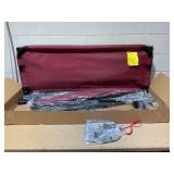 Outsunny 3-Person Porch Swing with Stand, Outdoor Swing for Patio Porch with Adjustable Tilt Canopy and Comfortable Swing Bench-Style Seat, Steel Frame, Wine Red