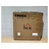 HOMCOM Coffee Table for Living Room, 24" Round Center Table with Hammered Tray Top and Metal Frame for Bedroom, Black