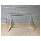 HOMCOM 0.6" Thick Acrylic Coffee Table, 32" Long Rectangle Waterfall Coffee Table, Clear