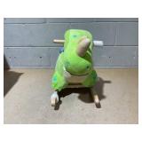 Qaba Kids Plush Ride-On Rocking Horse Toy Dinosaur Ride on Rocker Green with Realistic Sounds