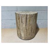 HOMCOM 17" Tall Tree Stump End Table, Concrete Sofa Side Table for Indoor and Outdoor Use, Garden Stool