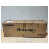 Outsunny Charcoal BBQ, Portable Grill with Wheels, All-in-One Grill, Side vent, Two Shelves and Metal Grating, Lit-Mounted Thermometer, Wooden Handle, for Outdoor Cooking, Black