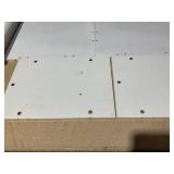 PawHut Raised Pet Feeding Storage Station with 2 Stainless Steel Bowls Base for Large Dogs and Other Large Pets, White (Slightly Dirty)