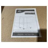 HOMCOM C-Shaped Sofa Side Table Mobile End Table with Storage and Wheels for Living Room,Office, Rustic Brown