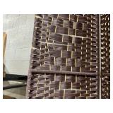 Jostyle 6ft Tall Room Divider with Hand-Woven Design, 4-Panel Folding Privacy Screen Freestanding Mocha (Minor Transit Damage)