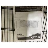 PawHut 71" W x 27.25" H Extra Wide Freestanding Pet Gate with Adjustable Length Dog, Cat, Barrier for House, Doorway, Hallway, Blue-Gray