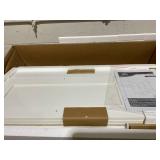 PawHut Pet Feeding Station, Dog Food Storage Cabinet w/ Raised Dog Bowls, Adjustable Panel, Hooks for Medium Dogs, White  23.6"L x 13.8"W x 31.5"H