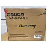 Outsunny Outdoor Glider Chair Patio Glider Swing Chair with Mesh Seat, Steel Frame for Backyard, Garden, Porch, Light Mixed Brown