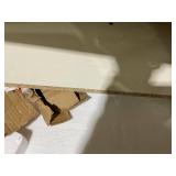 HOMCOM Farmhouse Coffee Table with Storage and Drawer, Rustic Coffee Table for Living Room, Open Shelf, White