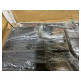 Outsunny 2-Seat Outdoor Glider Swing, Center Coffee Table and Independent Chairs, Supports Up to 352 lbs., Loveseat with Breathable Sling for Backyard, Garden, and Porch, Brown