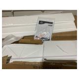 HOMCOM Bathroom Floor Storage Cabinet, Farmhouse Bathroom Cabinet with 4 Doors and Adjustable Shelf, White 23.6" L x 11.8" W x 43.3" H