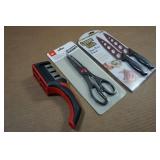 Copper Knife Set, Sharpener and Scissors