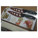 Copper Knife Set, Sharpener and Scissors