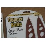 Copper Knife Set, Sharpener and Scissors