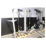 Commercial Multi-Station Weight Machine with Leg Press and Dip Stand