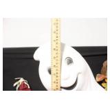 Large Halloween Lighted Blow Mold Decorations Including Ghost and Jack-O-Lanterns