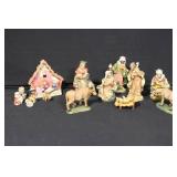 Nativity Figurine Set with Stable and Animals