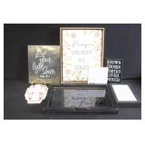 Collection of Framed Inspirational Signs and Plaques