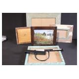 Collection of 5 Decorative Picture Frames and Wall Mounting Tool