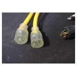 Collection of Lawn and Garden Supplies Including Hose, Mulch Film, Extension Cord, and Accessories