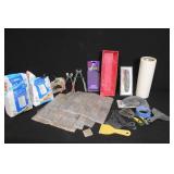 Tile Installation Tools and Materials Lot with Grout, Trowels, Cutters, and Accessories