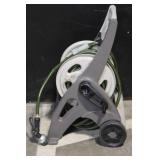 Portable Garden Hose Reel Cart with Hose and Spray Nozzle