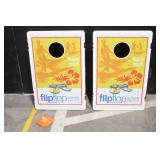 FlipFlop Wines Branded Cornhole Game Set with 2 Boards and 2 Bean Bags