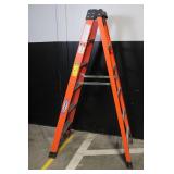 Werner 6 ft Fiberglass Step Ladder with Aluminum Steps