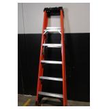 Werner 6 ft Fiberglass Step Ladder with Aluminum Steps