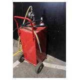 30-Gallon Bidirectional Hand Oil Pump Cart with Hose and Nozzle