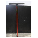 Lot of Floor Cleaning Tools with Brooms, Snow Shovels, Squeegees, and Holders