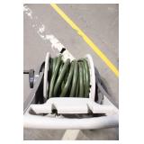 Garden Hose Reel Cart with Hose and Adjustable Nozzle