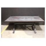 Champion Black Outdoor Patio Dining Table with Slatted Top