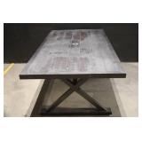 Champion Black Outdoor Patio Dining Table with Slatted Top