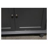 Gray Corner Cabinet with Drawer and Double Doors, 32 Inch