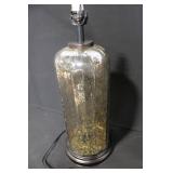 Pair of Glass Table Lamps with Antique Mercury Finish