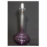 Pair of O.K. Lighting Purple Glass Table Lamp Bases